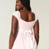 Top babydoll con lacci in raso