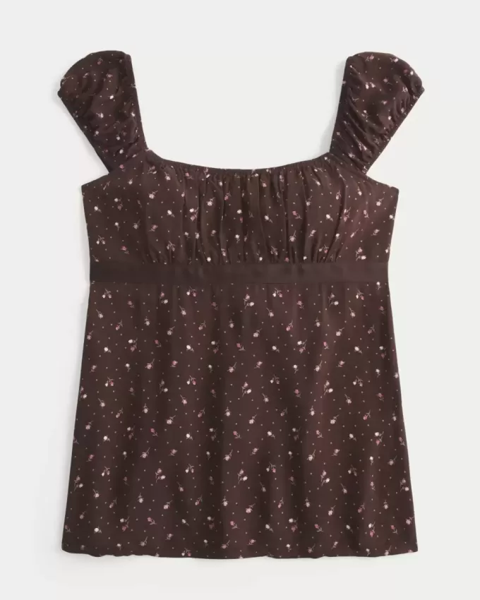 Top babydoll con lacci in raso