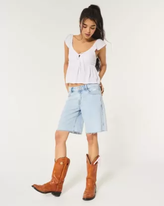 Top babydoll con lacci sul davanti
