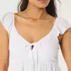 Top babydoll con lacci sul davanti