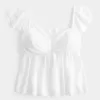 Top babydoll con maniche a sbuffo