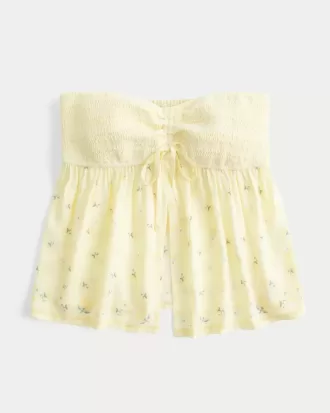 Top babydoll con scollo a V e spalline sottili