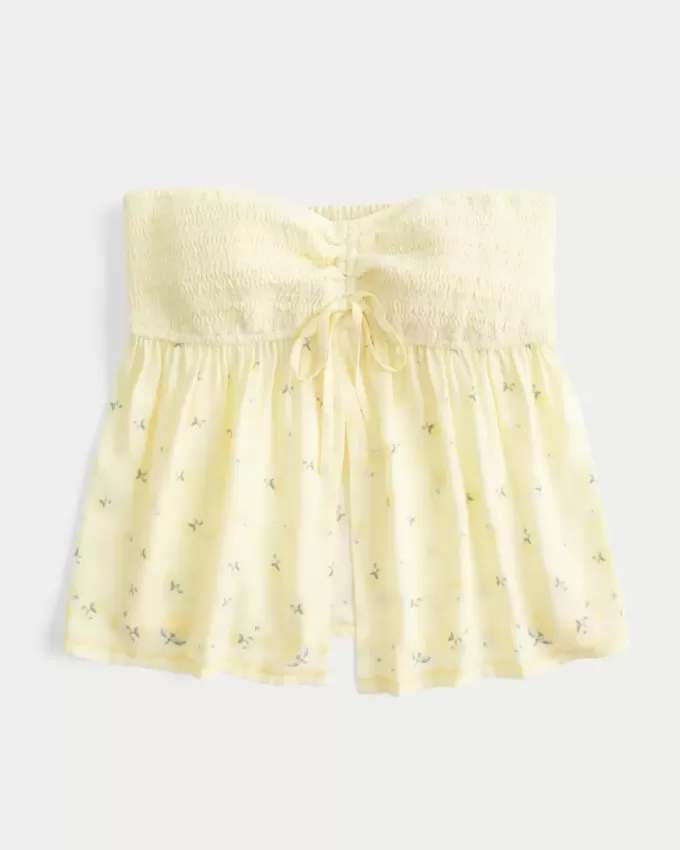 Top babydoll con scollo a V e spalline sottili Top babydoll con scollo a V e spalline sottili