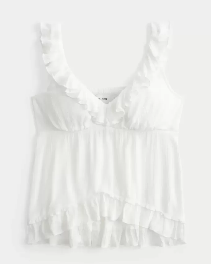 Top babydoll con volant facile Top babydoll con volant facile