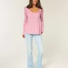 Top babydoll Henley con laccetti