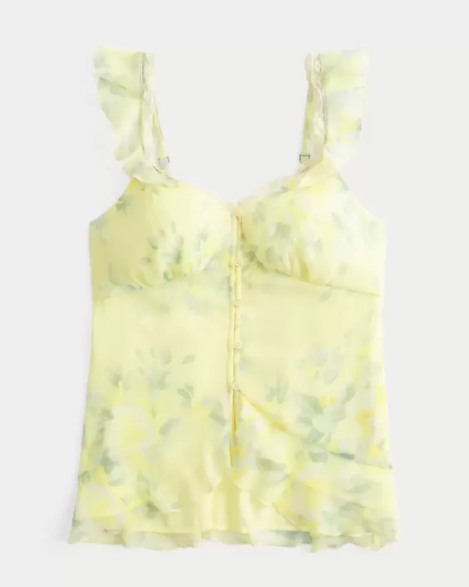Top babydoll in chiffon semplice Top babydoll in chiffon semplice