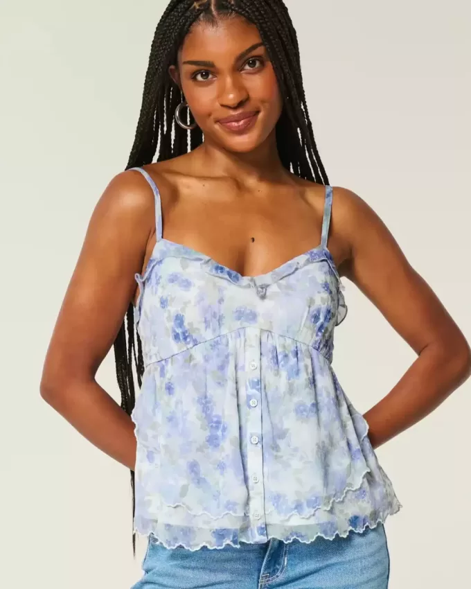 Top babydoll in chiffon semplice