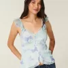 Top babydoll in chiffon semplice Top babydoll in chiffon semplice