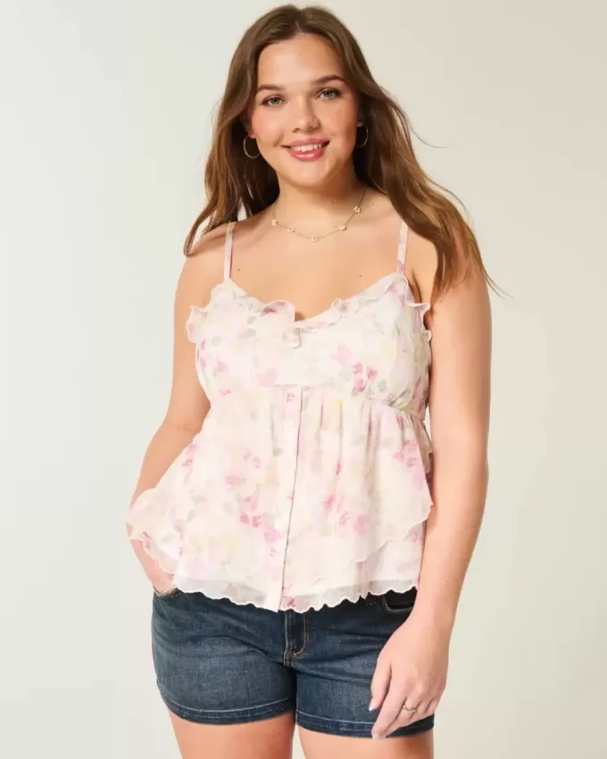 Top babydoll in chiffon semplice