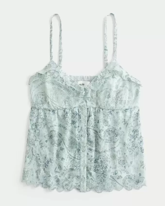 Top babydoll in chiffon semplice Top babydoll in chiffon semplice