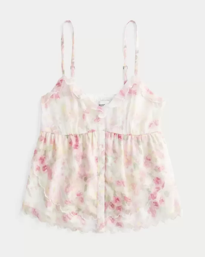 Top babydoll in chiffon semplice