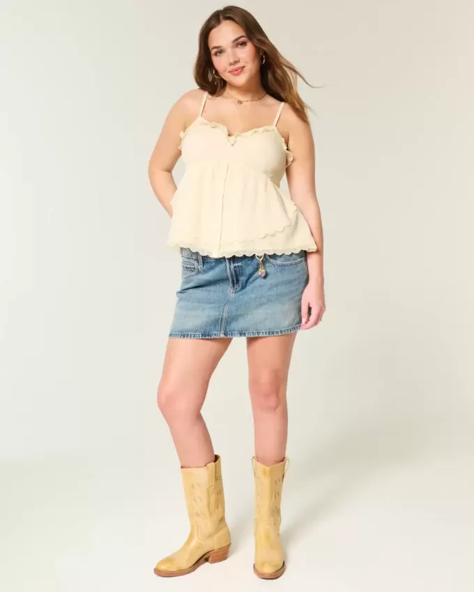 Top babydoll in chiffon semplice