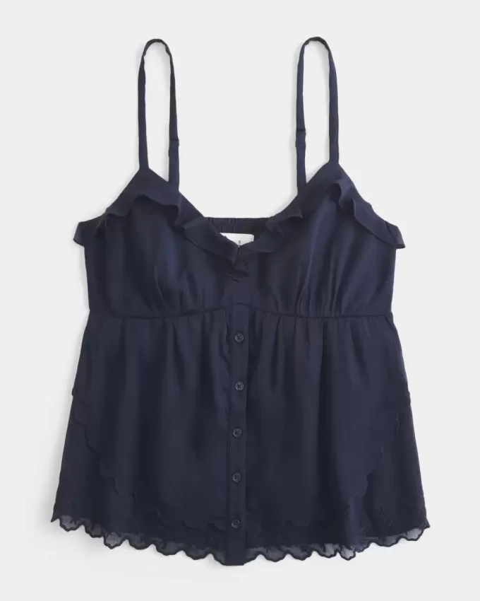 Top babydoll in chiffon semplice Top babydoll in chiffon semplice