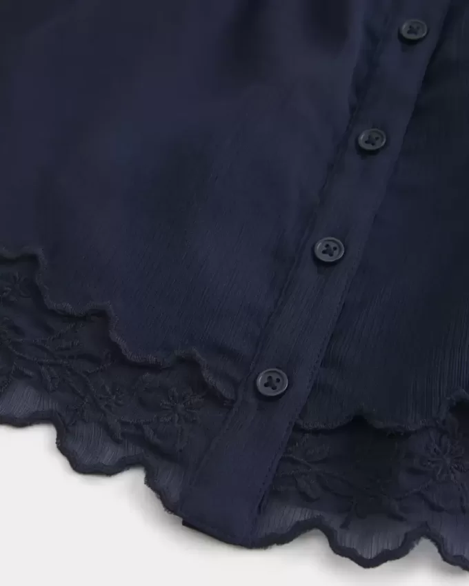 Top babydoll in chiffon semplice Top babydoll in chiffon semplice