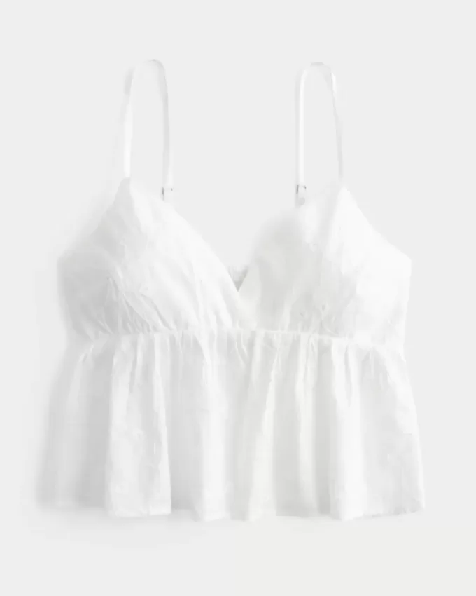 Top babydoll ricamato lucido facile Top babydoll ricamato lucido facile