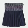 Top babydoll senza spalline con arricciatura