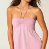 Top babydoll senza spalline con spalline strette
