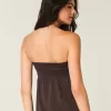Top babydoll senza spalline con spalline strette