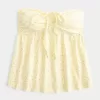 Top babydoll senza spalline con spalline strette