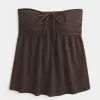 Top babydoll senza spalline con spalline strette