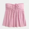 Top babydoll senza spalline con spalline strette