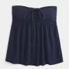 Top babydoll senza spalline con spalline strette