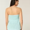 Top babydoll senza spalline in stile uncinetto