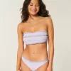Top bikini a fascia con arricciatura
