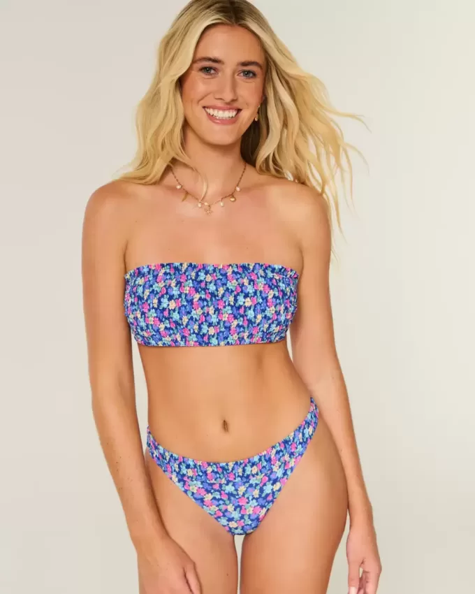 Top bikini a fascia con arricciatura