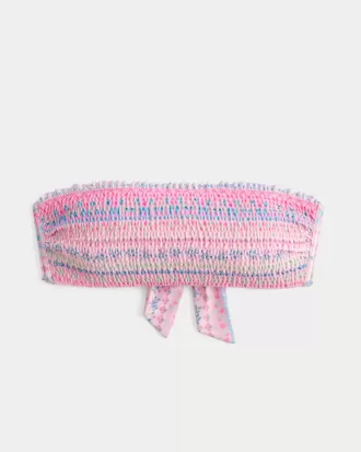 Top bikini a fascia con arricciatura