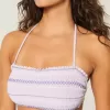 Top bikini a fascia con arricciatura
