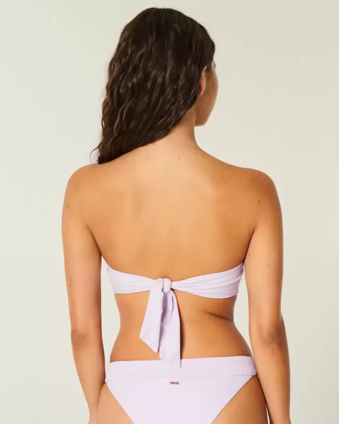 Top bikini a fascia con arricciatura