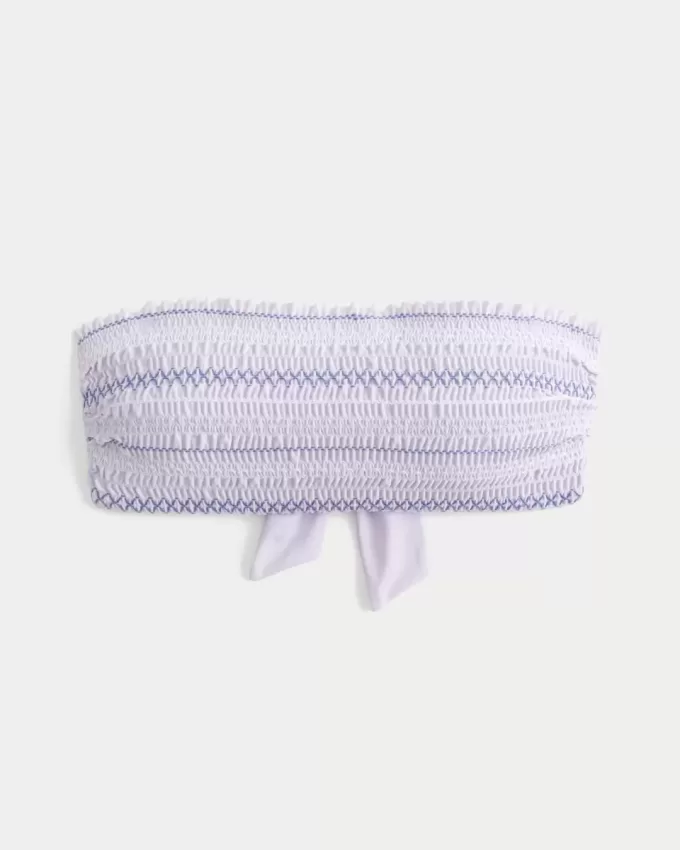 Top bikini a fascia con arricciatura