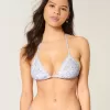 Top bikini a triangolo con bordo all’uncinetto