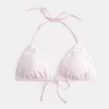 Top bikini a triangolo con bordo all’uncinetto