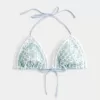 Top bikini a triangolo con bordo all’uncinetto