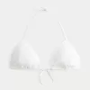 Top bikini a triangolo con paillettes in stile uncinetto