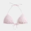 Top bikini a triangolo con paillettes in stile uncinetto