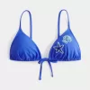 Top bikini a triangolo con perline sopra le spalle