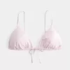 Top bikini a triangolo con perline sopra le spalle