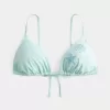 Top bikini a triangolo con perline sopra le spalle