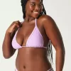 Top bikini a triangolo con ricamo