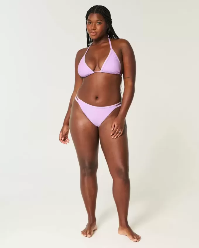 Top bikini a triangolo con ricamo