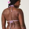 Top bikini a triangolo con ricamo