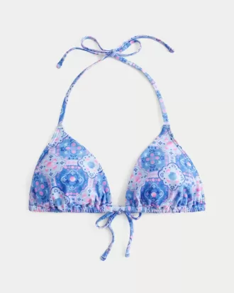 Top bikini a triangolo con scollo all’americana per le vacanze di primavera