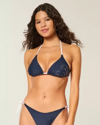 Top bikini a triangolo con scollo all’americana per le vacanze di primavera
