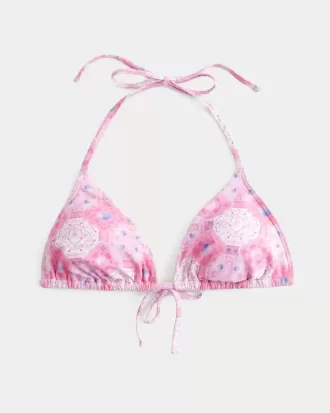 Top bikini a triangolo con scollo all’americana per le vacanze di primavera