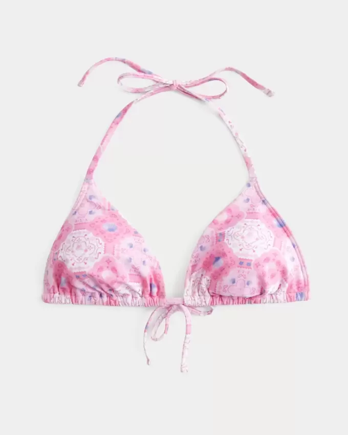 Top bikini a triangolo con scollo all’americana per le vacanze di primavera