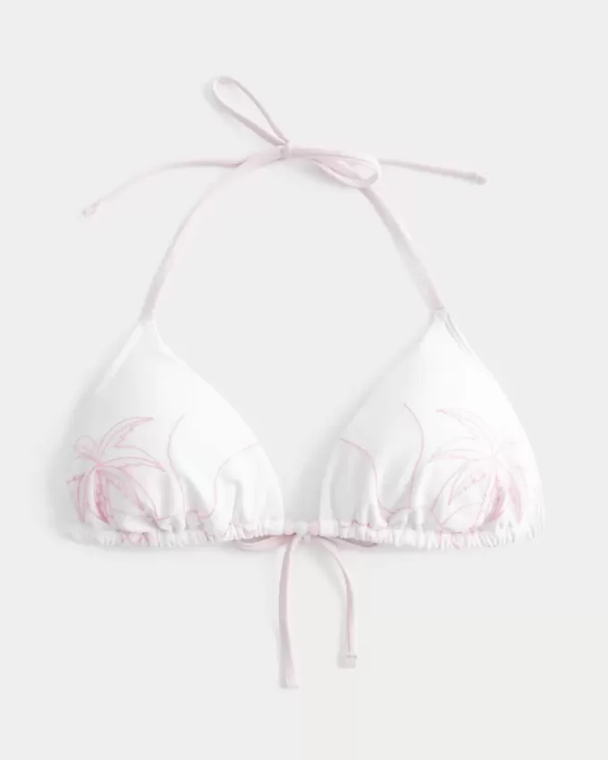 Top bikini a triangolo con scollo all’americana per le vacanze di primavera