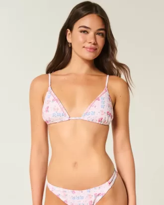 Top bikini a triangolo decorato